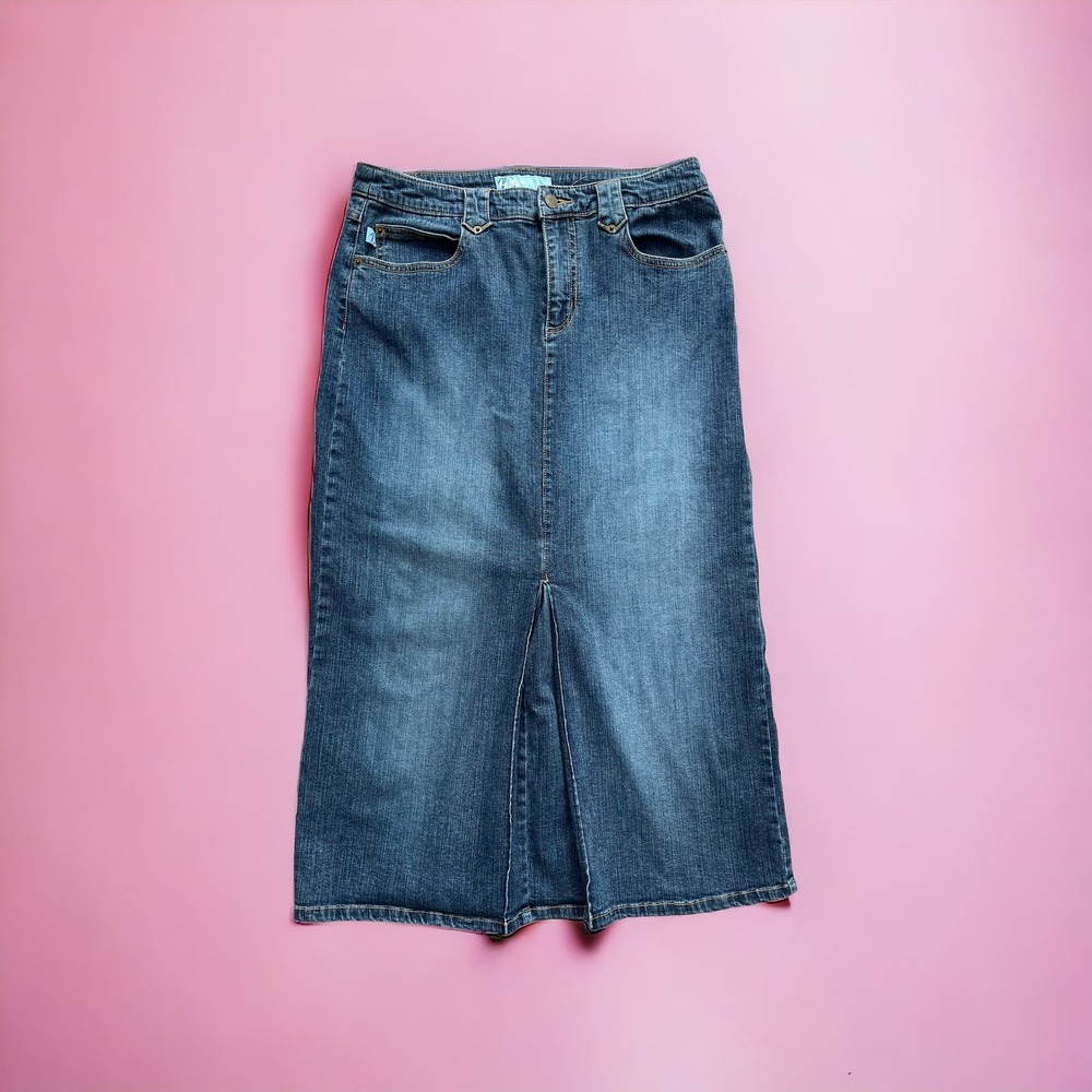 Vintage Y2K Denim Maxi Skirt Duplex By Tyte Women’s Size 10